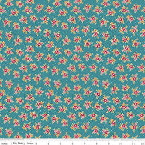 Farmers Daughter Bouquet Raindrop C17177-Raindrop by Lori Holt for Riley Blake Sold in 1/2 yard increments