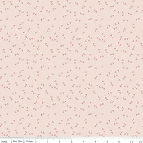 Farmers Daughter Background Tea Rose Chicken Tracks C17189-Tearose by Lori Holt for Riley Blake Sold in 1/2 yard increments