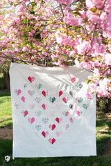 Heart of Hearts Printed Quilt Pattern by Melissa Mortenson of Polka Dot Chair finished size is 53" x 53" for a Confident Beginner PDC4618