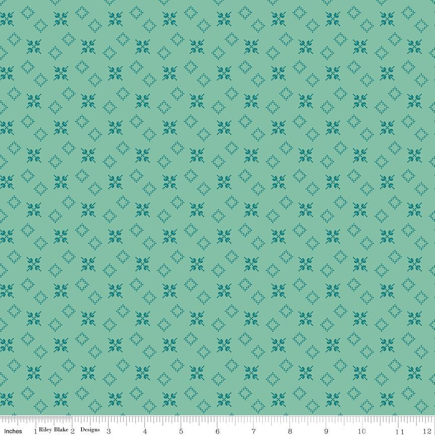 Piece and Plenty Sea Glass Backyard Yardage C15875-SeaGlass by Lori Holt for Riley Blake Designs sold by 1/2 yard increments