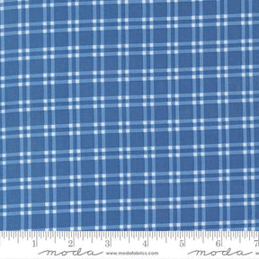 a close-up view of a fabric with a blue and white checkered pattern. The fabric appears to be made of a material with a grid-like texture, which creates a visually appealing and textured appearance.