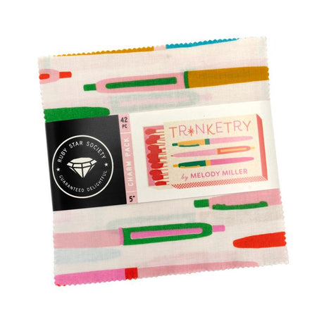 Trinketry Mini Charm Pack RS0109MC Ruby Star for Moda Fabrics bin xx