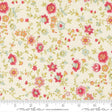 The image is a fabric with a floral pattern, featuring various types of flowers in different colors and sizes. The fabric appears to be a light-colored material, possibly cream or white, with a floral design. The image does not contain any text or specific details about the content or context.