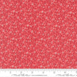 The image is a close-up of a fabric with a red floral pattern.
