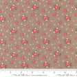 a fabric with a floral pattern of red flowers and white flowers. The fabric appears to be a neutral-colored material, possibly beige or brown, with the red flowers and white flowers scattered throughout the pattern. The image does not contain any text or additional objects, and the focus is solely on the floral pattern.