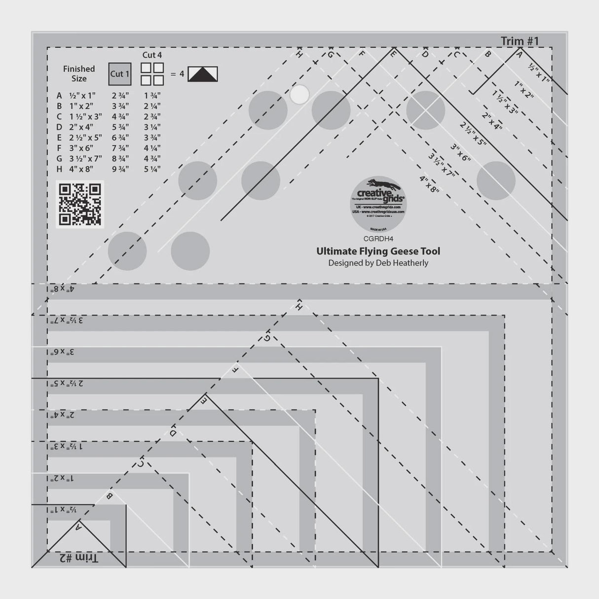 Creative Grids Quilt Ruler Ultimate Flying Geese Tool CGRDH4 ***ships for free***
