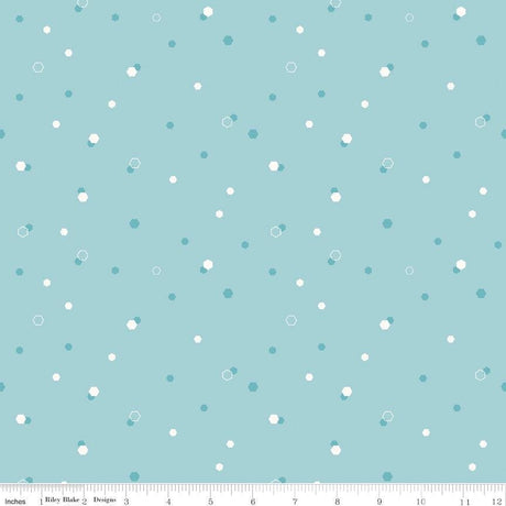Homage Hexi Aqua Sold In 1/2 Yard Increments Cut Continuously