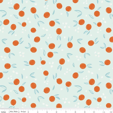 Homage Oranges Washed Denim Sold In 1/2 Yard Increments Cut Continuously