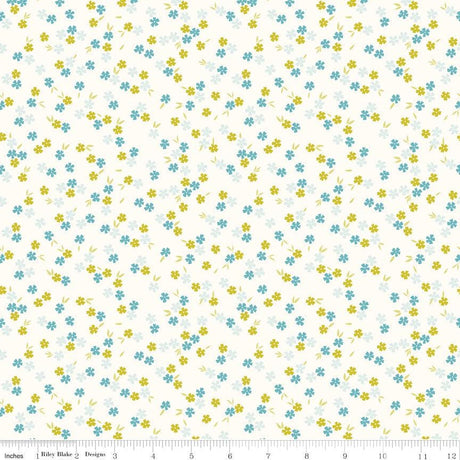 Homage Ditsy Floral White Sold In 1/2 Yard Increments Cut Continuously