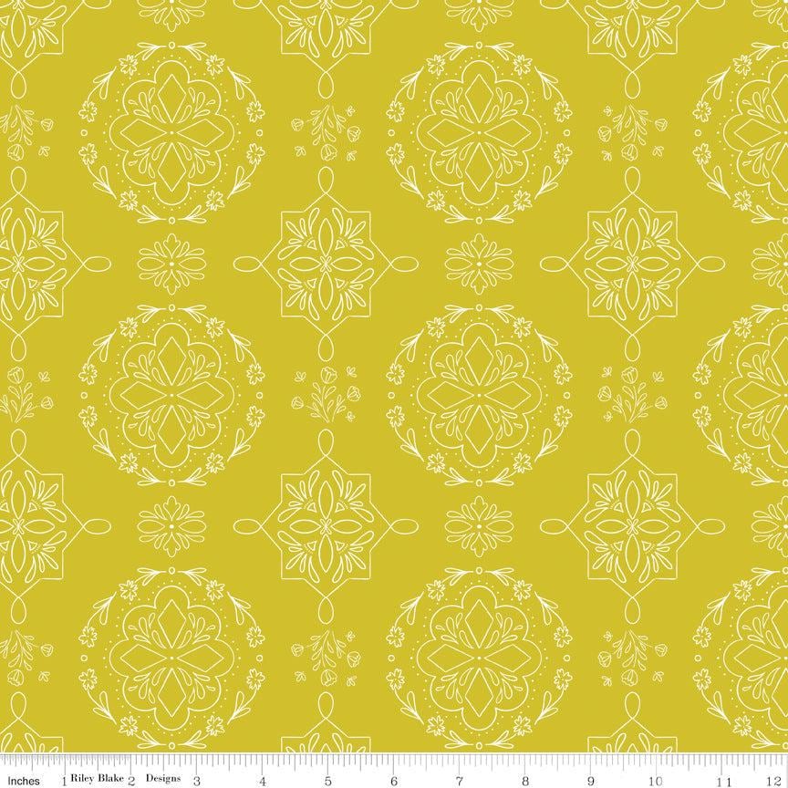 Homage Doilies Citron Sold In 1/2 Yard Increments Cut Continuously