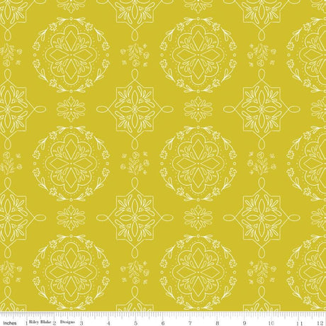 Homage Doilies Citron Sold In 1/2 Yard Increments Cut Continuously