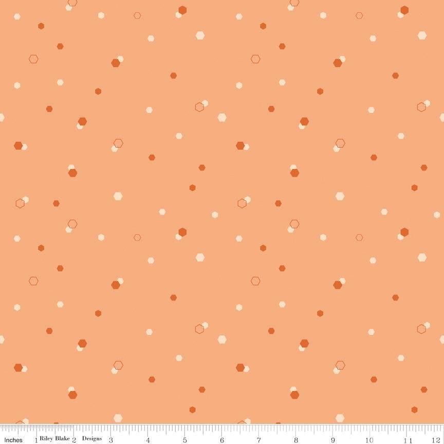 Homage Hexi Marmalade Sold In 1/2 Yard Increments Cut Continuously