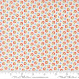 a fabric with a repeating pattern of red flowers and blue flowers. The pattern is arranged in a diagonal grid-like design, creating a visually appealing and intricate design.
