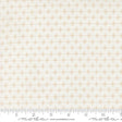 The image is a fabric with a repeating pattern of small white stars or dots arranged in a diagonal grid. The fabric appears to be a light-colored material, possibly white or cream-colored. The image does not contain any text or other discernible objects or actions.