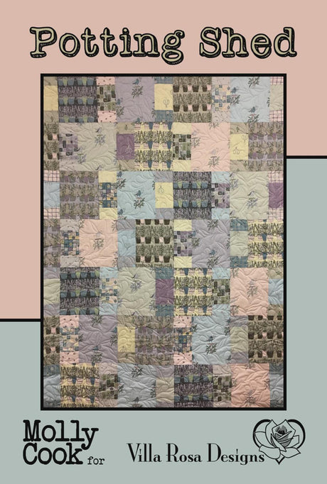 Potting Shed Pattern Card by Villa Rosa Designs finished size 54" x 73"