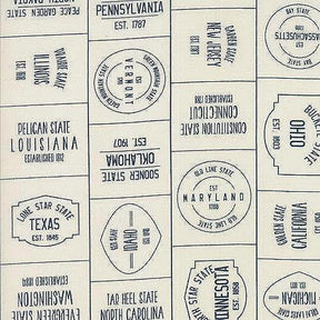 Freedom Navy on Vanilla United Yardage SKU# 5640-24 Freedom by Sweetwater for Moda Fabrics