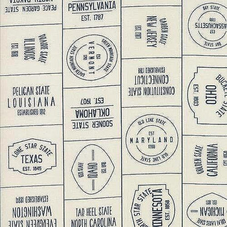 Freedom Navy on Vanilla United Yardage SKU# 5640-24 Freedom by Sweetwater for Moda Fabrics