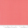 The image is a close-up of a fabric with vertical red stripes.