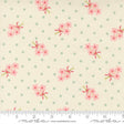 a fabric with a floral pattern and polka dot design.