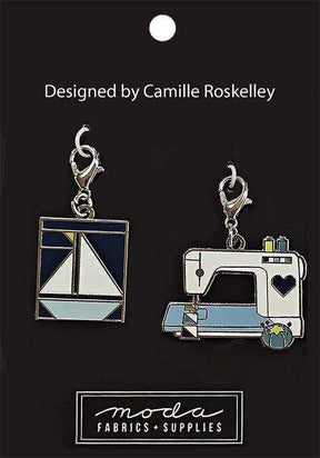 Sailboat Sewing Machine Zipper Pull 2ct TB203 by Camille Roskelley for Moda