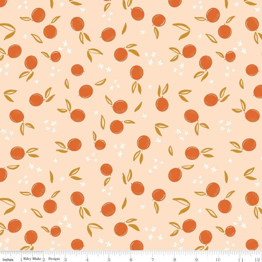 Homage Oranges Shell Sold In 1/2 Yard Increments Cut Continuously