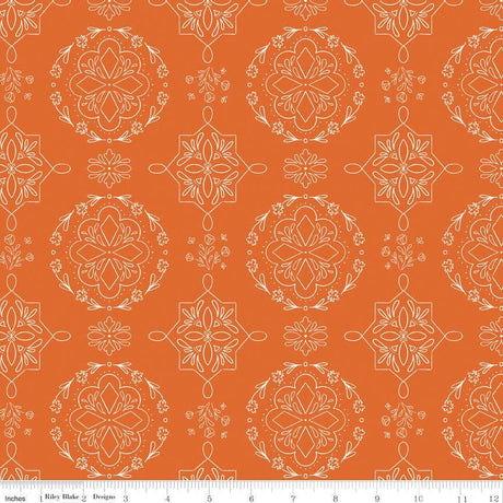 Homage Doilies Pumpkin Sold In 1/2 Yard Increments Cut Continuously