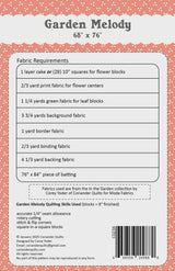 Garden Melody # CQP234 Quilt Pattern by Coriander Quilts CQ234 Quilt Size: 68" x 76"