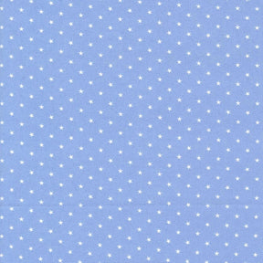a pattern of white stars against a light blue background.