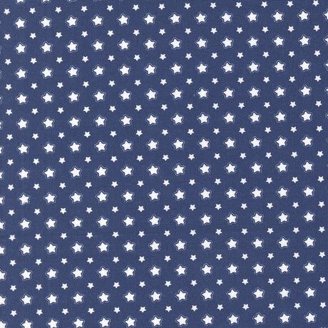 a pattern of white stars against a navy blue background.