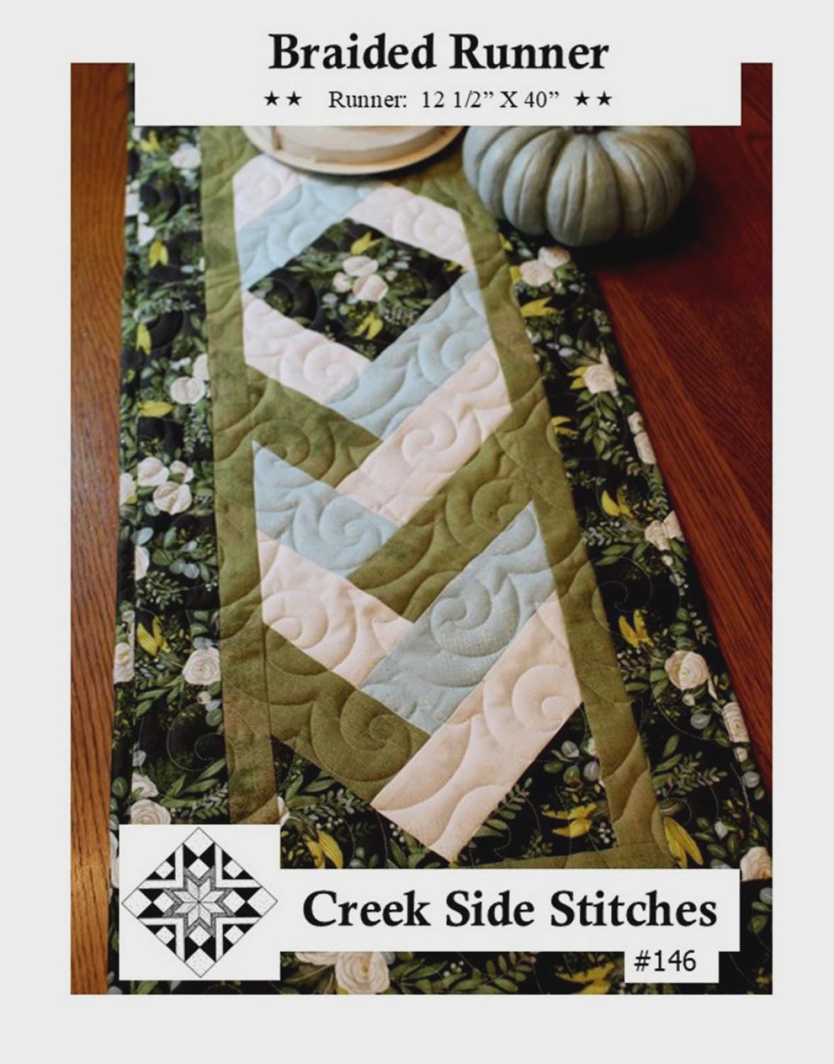 Braided Runner Pattern CSS146 From Creek Side Stitches Topper Multi Size Bin MP