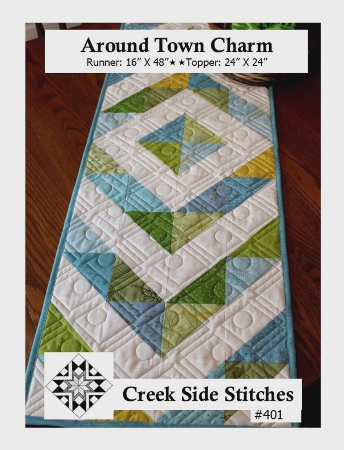 Around Town Charm Pattern CSS401 From Creek Side Stitches Topper Bin MP