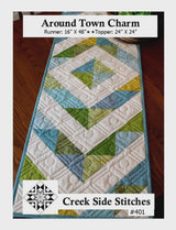 Around Town Charm Pattern CSS401 From Creek Side Stitches Topper Bin MP