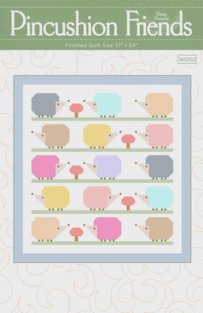 Pincushion Friends Printed Quilt Pattern WS102 by Wendy Sheppard 51" x 54"