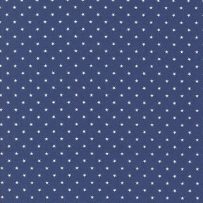a pattern of small white stars against a dark blue background.