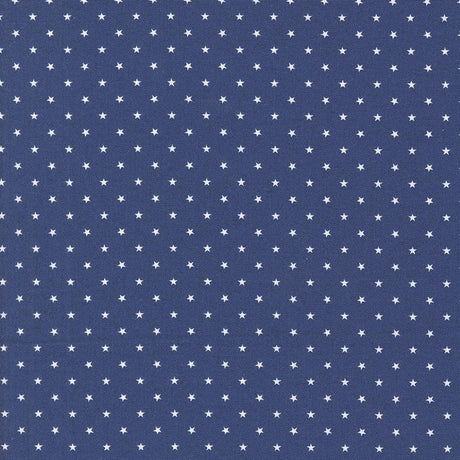 a pattern of small white stars against a dark blue background.
