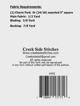 Around Town Charm Pattern CSS401 From Creek Side Stitches Topper Bin MP