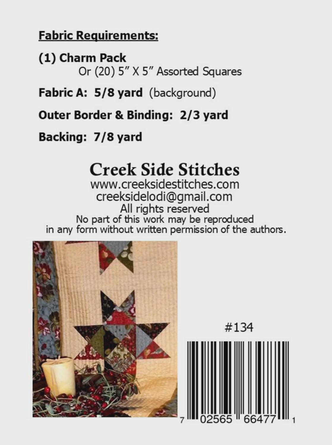 Star Charmer Pattern CSS134 From Creek Side Stitches Bin MP