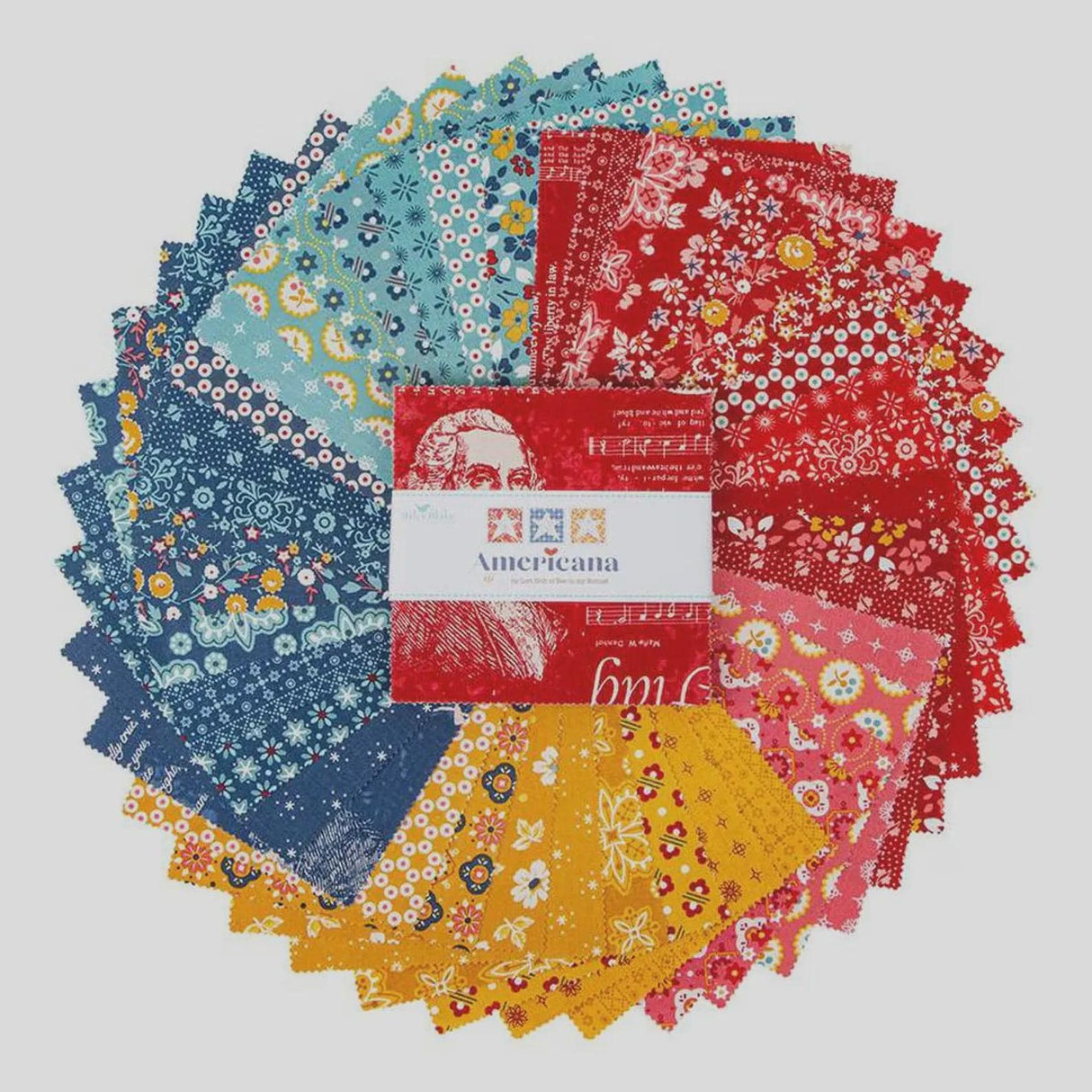 Americana Charm Pack 5" Stacker - 5-16080-42 By Lori Holt for Riley Blake Designs bin 16