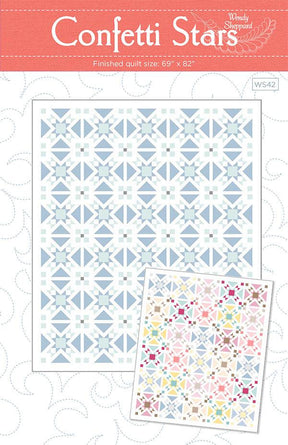 Confetti Stars Printed Quilt Pattern WS42 by Wendy Sheppard 69" x 82"