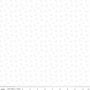 Mary Catherine Flower Dots White Tone-on-Tone for Riley Blake Designs C16705 Cloud - 1/2 yard increment cut continuously