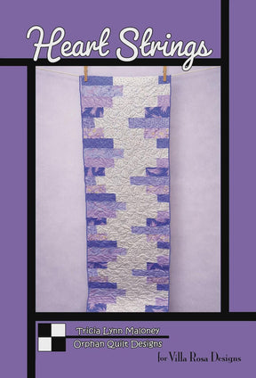 Heart Strings Quilt Pattern Card by Tricia Lynn Maloney Orphan Quilt Designs for Villa Rosa Designs finished size 16" x 60"