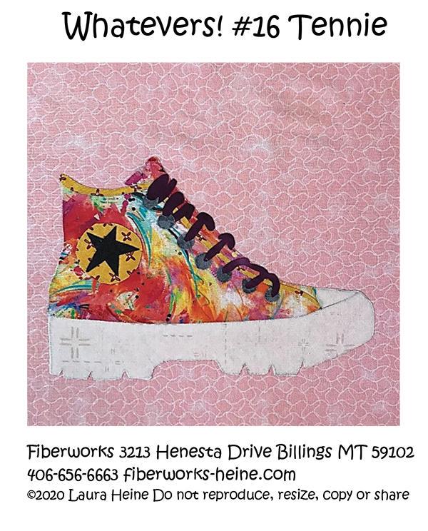 Whatevers! #21 Tennie Pattern by Laura Heine Pattern makes collage quilt that measures 8 x 8