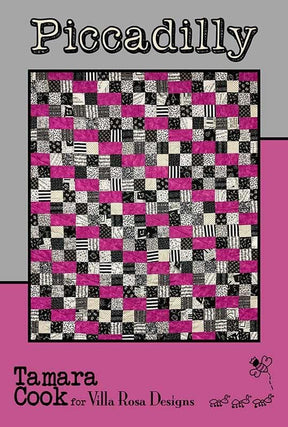 Piccadilly Quilt Pattern Card by Tamara Cook for Villa Rosa Designs finished size 40"x48"