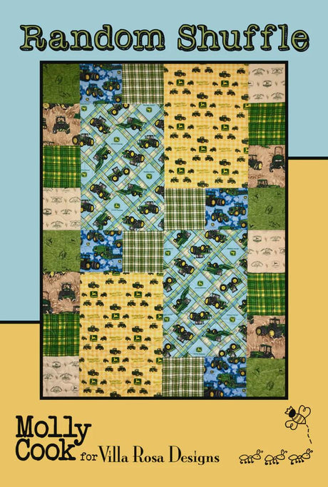 Random Shuffle Quilt Pattern Card by Molly Cook for Villa Rosa Designs finished size 48" x 64"