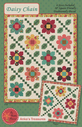 Daisy Chain Quilt Pattern ANK363 by Heather Peterson for Anka's Treasures 3 sizes