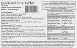 Quick and Cute Tuffets Pattern Only EUQ304 by Erin Underwood Quilts