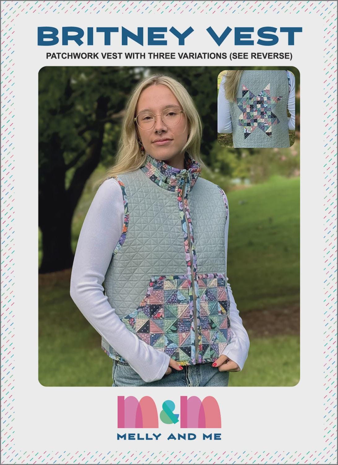 Britney Vest Pattern - MM197L by Melly and Me 3 variations Sizes XS-XXXXL