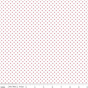 Red Dot on White Yardage by Riley Blake Designs - C660-80 Red