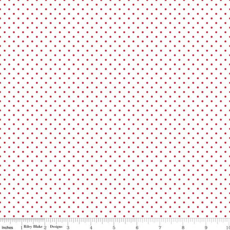 Red Dot on White Yardage by Riley Blake Designs - C660-80 Red