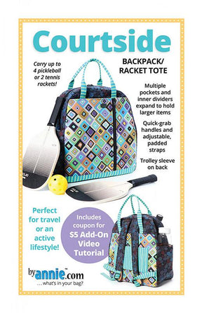 Courtside backpack/racket Pattern Only PBA303 Pattern by Annie